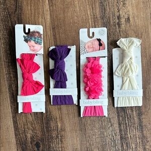 Baby Bling Headband Set - Red Pink, Purple, Hot Pink, Cream